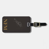 Étiquette À Bagage Monogram Travel Black Labrador Chien (Devant horizontal)