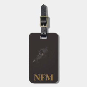 Étiquette À Bagage Monogram Travel Black Labrador Chien