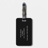 Étiquette À Bagage Monograme de Black White Framed Initial (Dos Vertical)