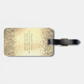Étiquette À Bagage Monograme de Gold Glitter Foil (Dos horizontal)