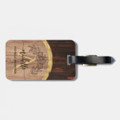 Étiquette À Bagage Monograme de Rustic Wood (Dos horizontal)