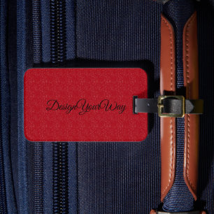 Étiquette À Bagage monogramm moderne noir et rouge