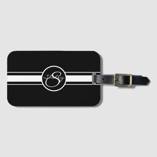 Étiquette À Bagage Monogramme (Devant Horizontal)
