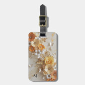 Étiquette À Bagage Monogramme 3D Butterfly Spring Garden Floral (Devant Vertical)