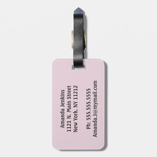 Étiquette À Bagage Monogramme à la mode de coeurs d'Ancres de fleurs (Dos Vertical)