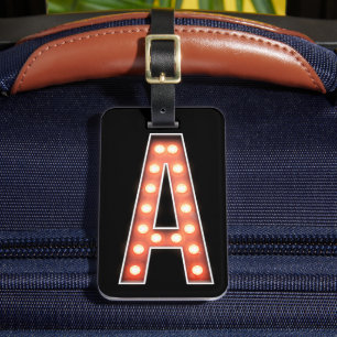 Étiquette À Bagage Monogramme A Lumières De Marque Personnalisées