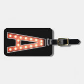 Étiquette À Bagage Monogramme A Lumières De Marque Personnalisées (Devant horizontal)