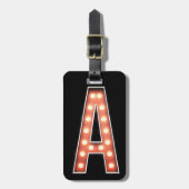 Étiquette À Bagage Monogramme A Lumières De Marque Personnalisées (Devant Vertical)
