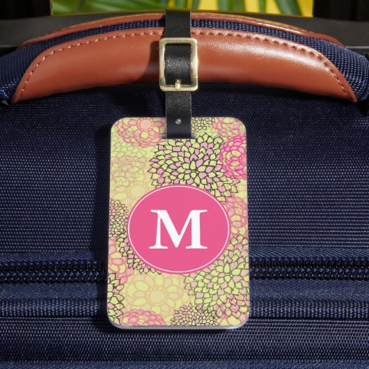 Étiquette À Bagage Monogramme à motifs floraux tendance moderne (Insitu Rectoal 2)