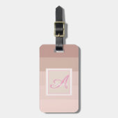 Étiquette À Bagage Monogramme à rayures Ombre (Devant Vertical)