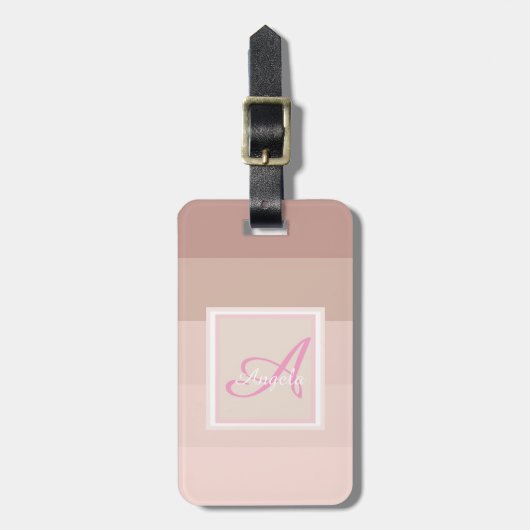 Étiquette À Bagage Monogramme à rayures Ombre (Devant Vertical)