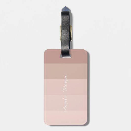 Étiquette À Bagage Monogramme à rayures Ombre (Dos Vertical)