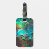 Étiquette À Bagage Monogramme à trois lettres - Noir et Aqua personna (Dos Vertical)