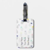 Étiquette À Bagage Monogramme abstrait des ananas | (Dos Vertical)