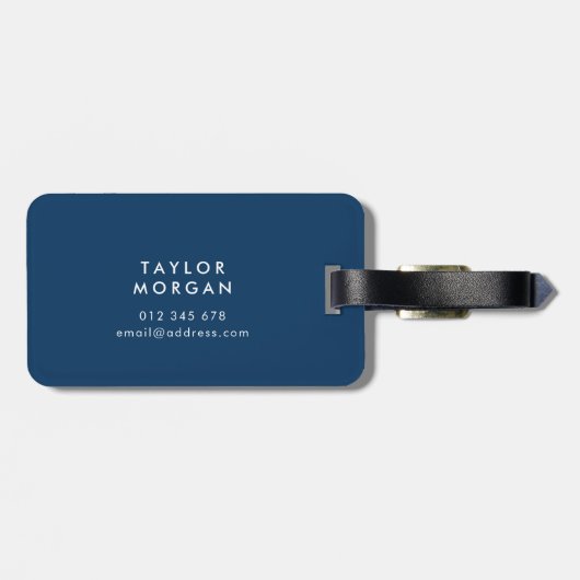 Étiquette À Bagage Monogramme Abstrait Orange Line Strokes Motif (Dos horizontal)