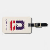 Étiquette À Bagage Monogramme américain moderne Q (Devant horizontal)