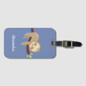 Étiquette À Bagage Monogramme animal amusant de l'illustration mignon (Devant Horizontal)