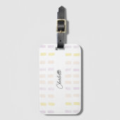 Étiquette À Bagage Monogramme aquarelle géométrique chic (Devant Vertical)