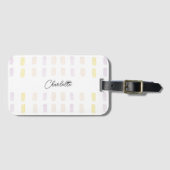 Étiquette À Bagage Monogramme aquarelle géométrique chic (Devant Horizontal)