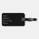 Étiquette À Bagage Monogramme argenté et bleu du poster de animal | (Dos horizontal)