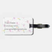 Étiquette À Bagage Monogramme au néon des Flamants roses | (Dos horizontal)