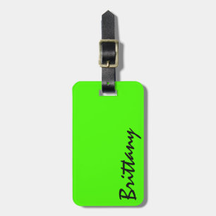 Étiquette À Bagage Monogramme au néon lumineux à la mode de vert et