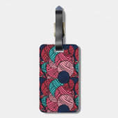 Étiquette À Bagage Monogramme avec des boules de fil à tricoter - (Dos Vertical)