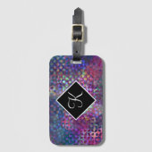 Étiquette À Bagage Monogramme avec l'art numérique abstrait (Devant Vertical)