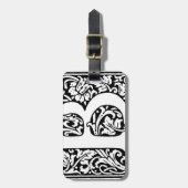 Étiquette À Bagage Monogramme B initial. Nom customisé Modèle floral (Devant Vertical)