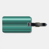 Étiquette À Bagage Monogramme bandes turquoises (Dos horizontal)