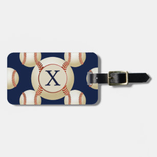 Étiquette À Bagage Monogramme Baseball Balls motif sportif