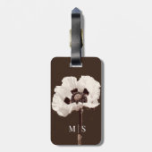 Étiquette À Bagage Monogrammé Beau Blanc Montana Fleur sauvage (Dos Vertical)