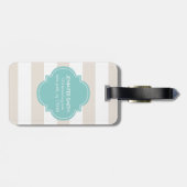 Étiquette À Bagage Monogramme beige et en bon état de rayures (Dos horizontal)