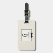 Étiquette À Bagage Monogramme BEST MAN Groomsmen Groomsman Fleurdelis (Devant Vertical)