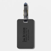 Étiquette À Bagage Monogramme Black Leather Look (Dos Vertical)