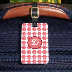 Étiquette À Bagage monogramme blanc brun simple et élégant personnali