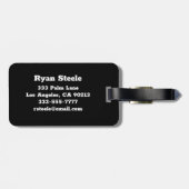 Étiquette À Bagage Monogramme blanc en gras, lignes gris en gras sur  (Dos horizontal)