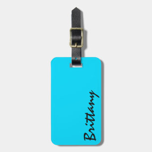 Étiquette À Bagage Monogramme bleu et noir au néon lumineux à la mode