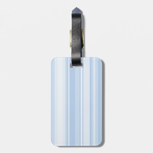 Étiquette À Bagage Monogramme Bleu rayures (Dos Vertical)