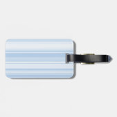Étiquette À Bagage Monogramme Bleu rayures (Dos horizontal)
