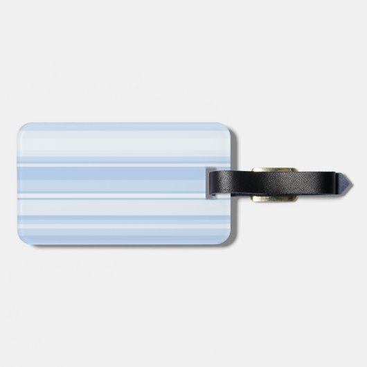 Étiquette À Bagage Monogramme Bleu rayures (Dos horizontal)