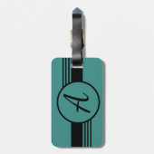 Étiquette À Bagage Monogramme bleu simple initial (Dos Vertical)