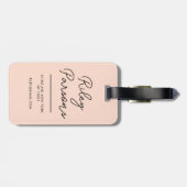 Étiquette À Bagage Monogramme Blush rose mignon Girly Chic Retro Styl (Dos horizontal)