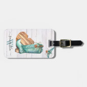 Étiquette À Bagage Monogramme Boho Boho Boho Boho (Devant horizontal)