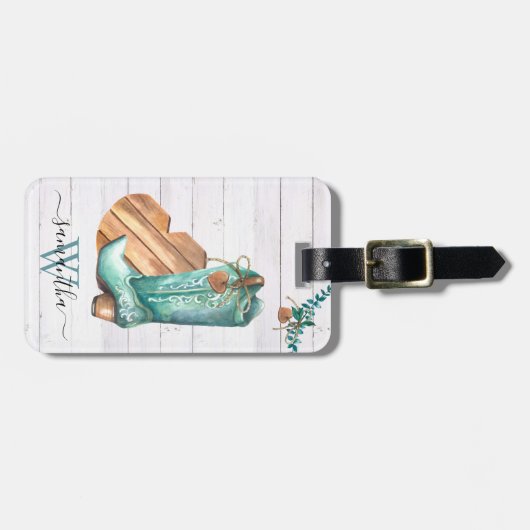 Étiquette À Bagage Monogramme Boho Boho Boho Boho (Devant horizontal)