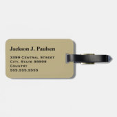 Étiquette À Bagage Monogramme Bois Tan Vert Camo Camouflage Noir (Dos horizontal)