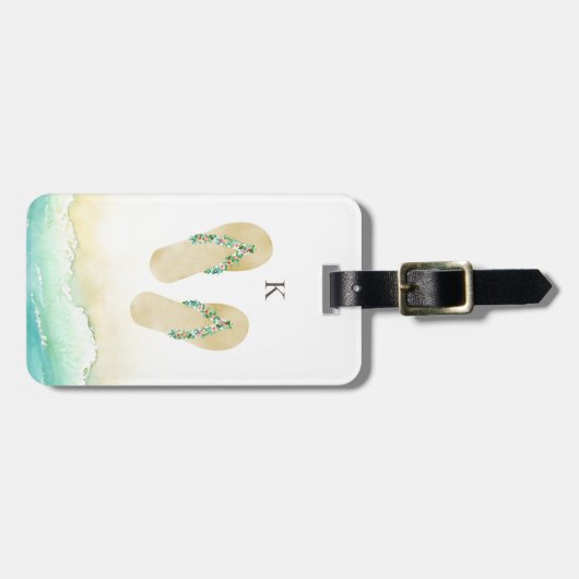 Étiquette À Bagage Monogramme botanique de bascules électroniques de (Devant horizontal)