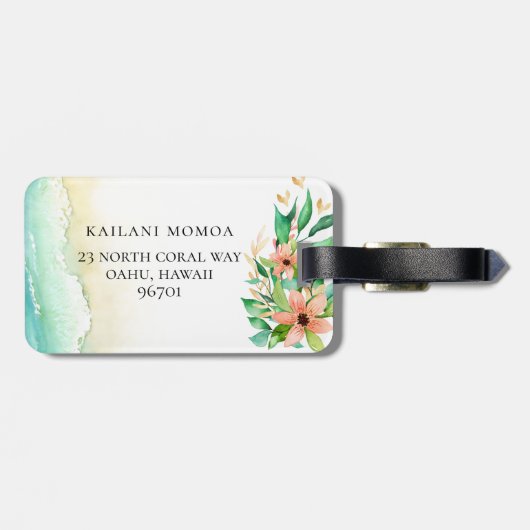 Étiquette À Bagage Monogramme botanique de bascules électroniques de (Dos horizontal)