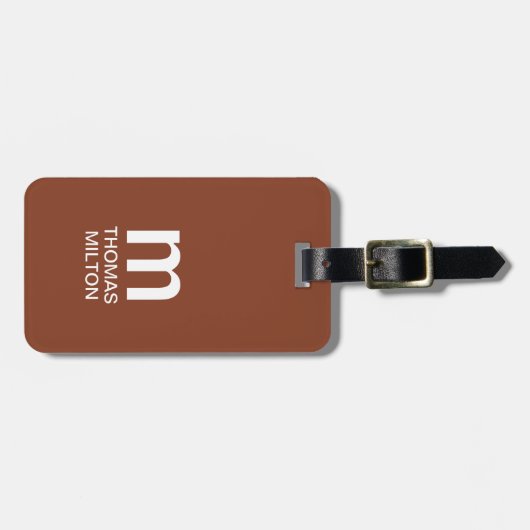 Étiquette À Bagage Monogramme Brown (Devant horizontal)