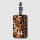 Étiquette À Bagage Monogramme Brown de vache (Devant Vertical)